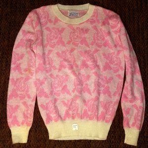 Deadstock! Vintage PINK Novelty Sweater ROSES. NWT!